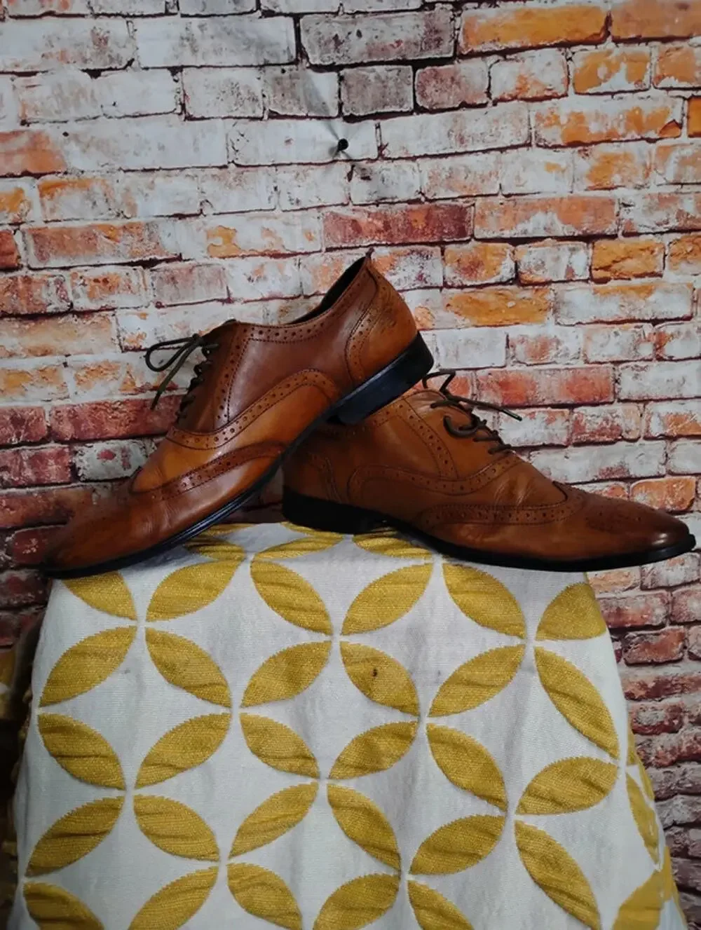 Murphy Mens Leather Lace Up Dress Shoes Size 11 Brown